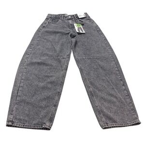 SONG Womens Mid Rise Barrel Jeans Size 9/29 Acid Wash Grey No Stretch Curved Leg